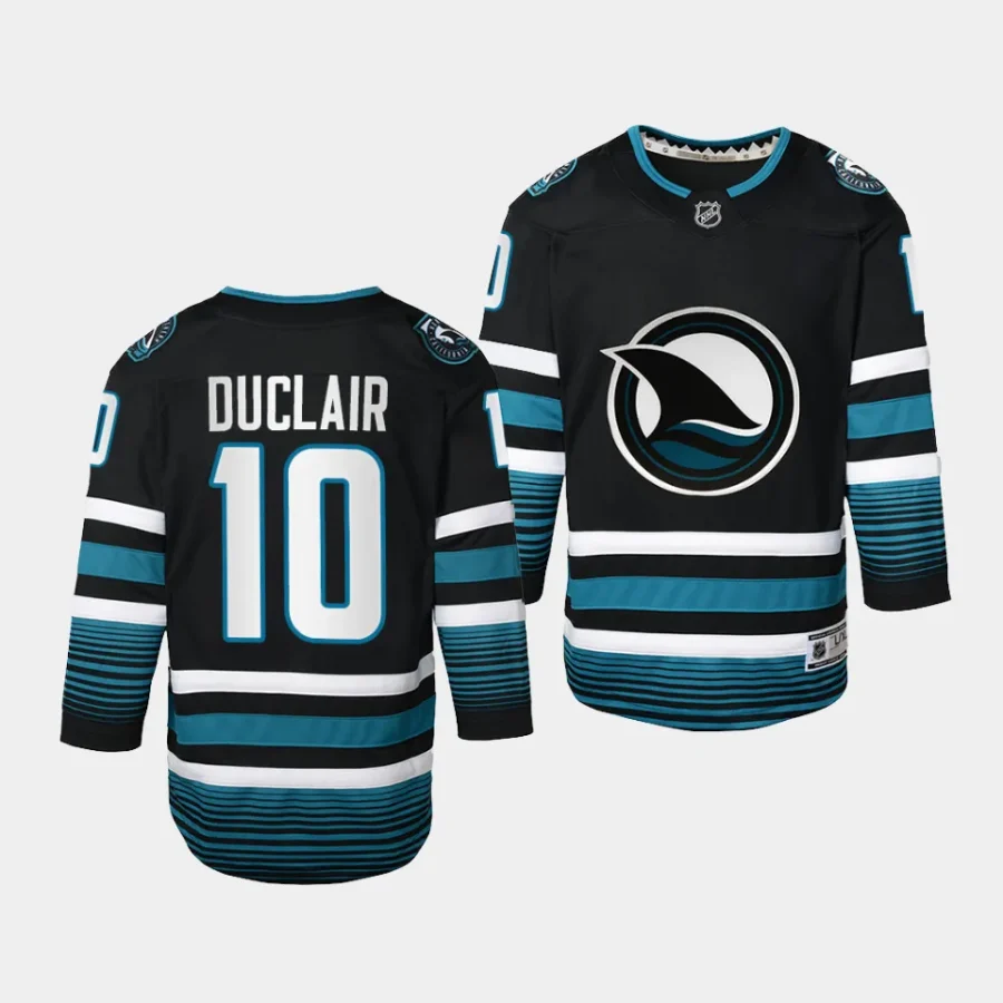 anthony duclair sharks 2023 24cali fin 3rd alternate youth blackreplica jersey