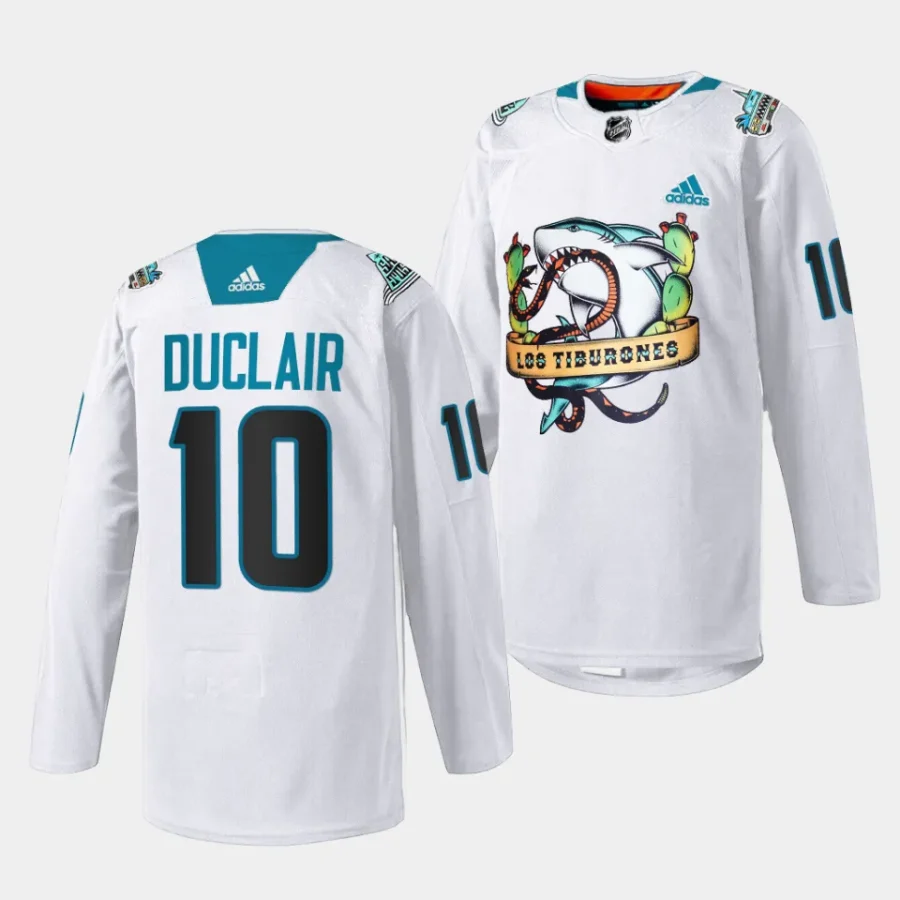 anthony duclair sharks white 2023 los tiburones special jersey