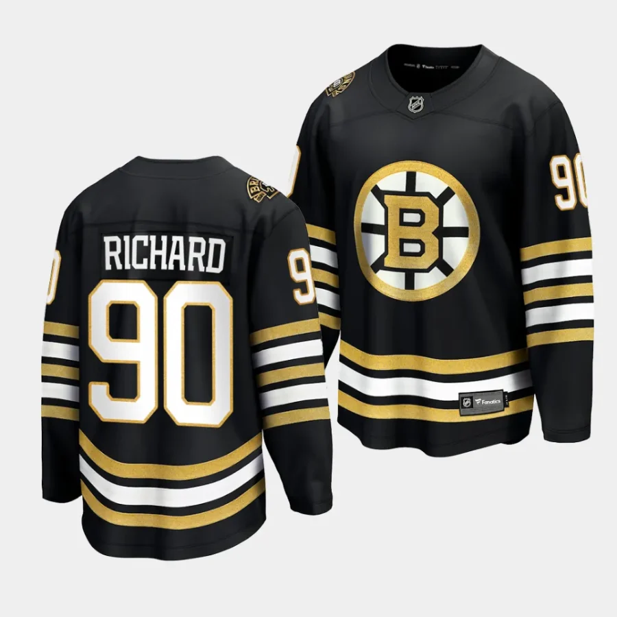 anthony richard bruins black 2023 24 100th anniversary premier jersey