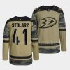 anthony stolarz ducks camo 2022military appreciation night warmup jersey