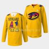 anthony stolarz ducks yellow 2023women in sports night warmup jersey