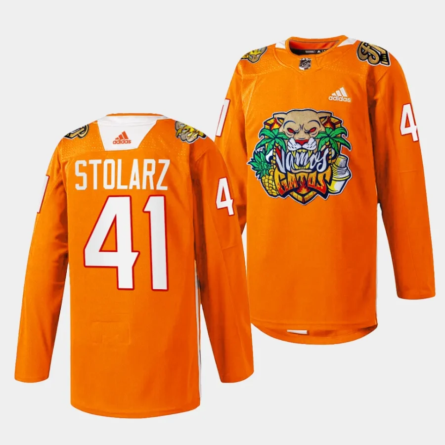 anthony stolarz panthers orange 2024 vamos gatos specialty jersey