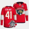 anthony stolarz panthers red 30th anniversary authentic home primegreenjersey