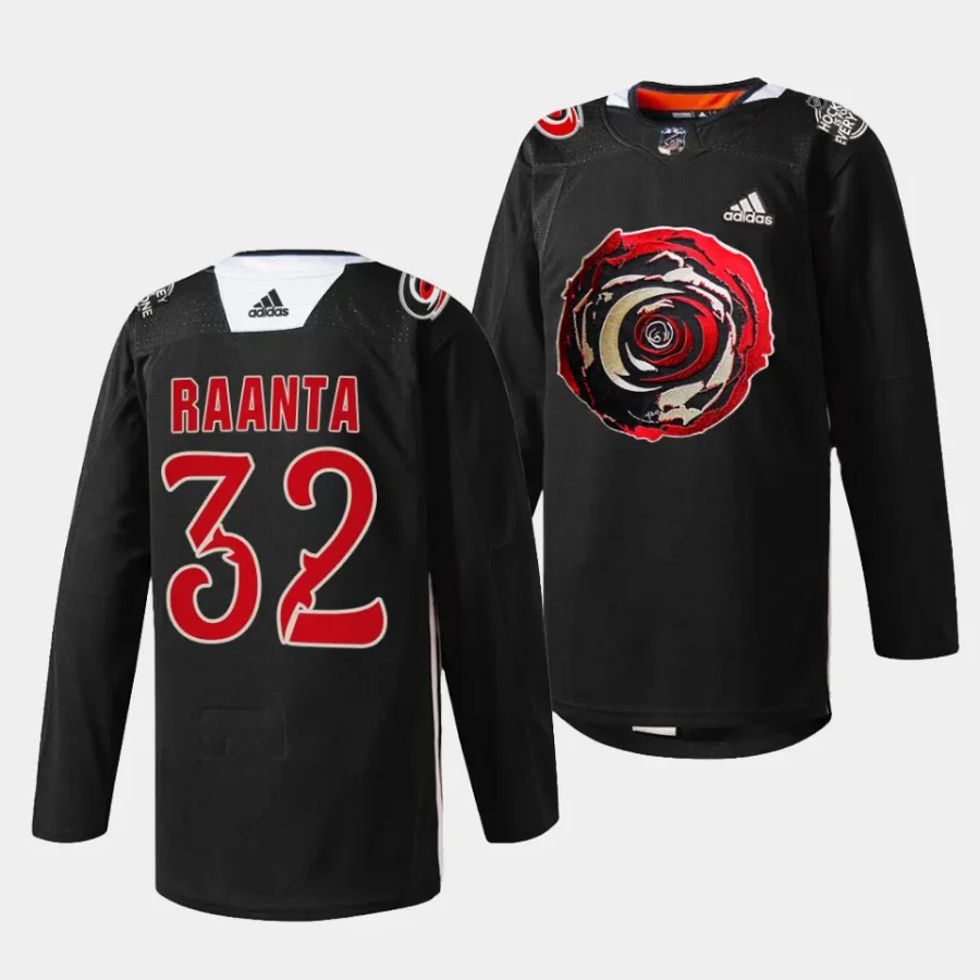 antti raanta hurricanes limited edition 2024 black excellence black jersey