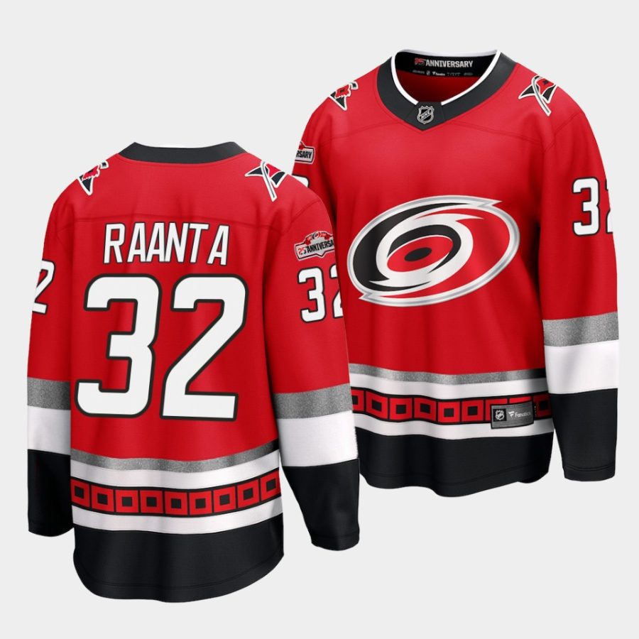 antti raanta hurricanes red 25th anniversary premier jersey