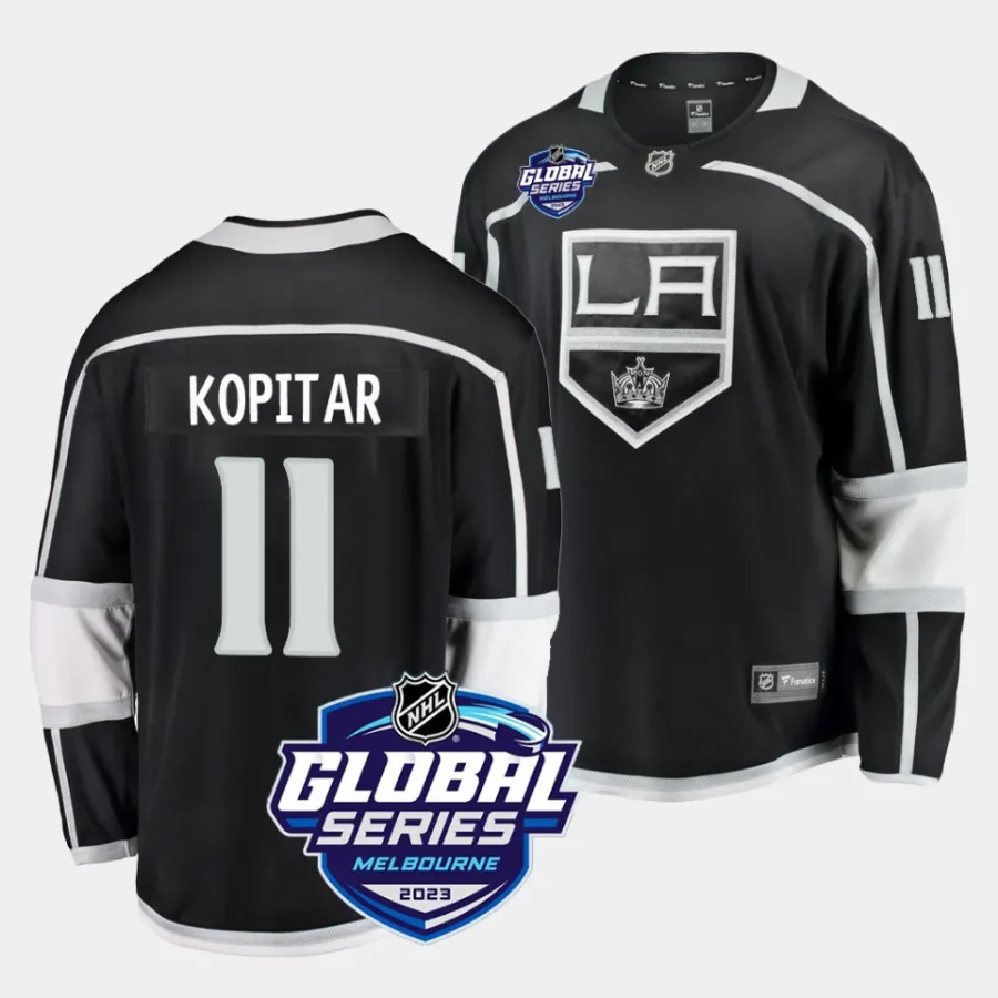 anze kopitar la kings black 2023 global series home jersey