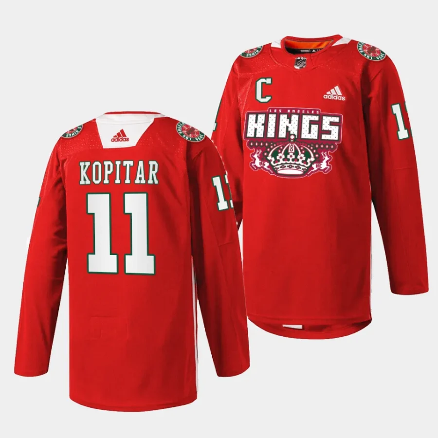 anze kopitar la kings red 2023 x mas holiday specialty jersey