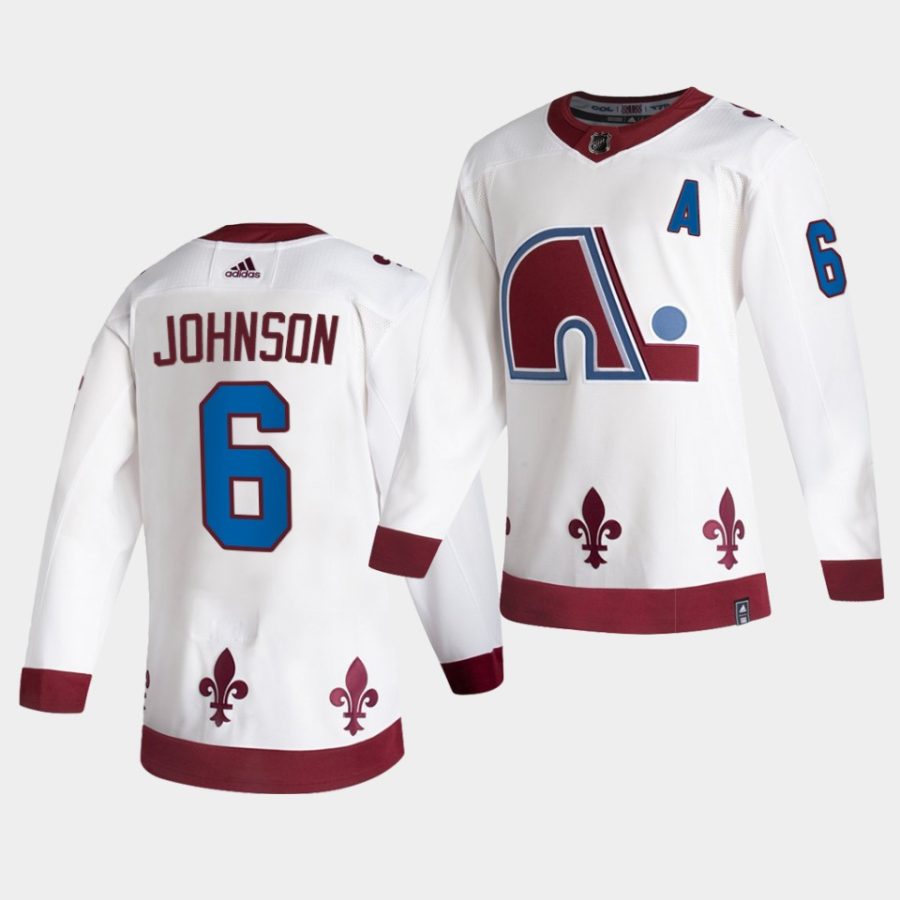 arik johnson avalanche white 2021 reverse retro authentic jersey