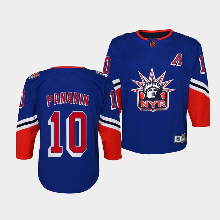 artemi panarin rangers 2022special edition 2.0 youth blue jersey