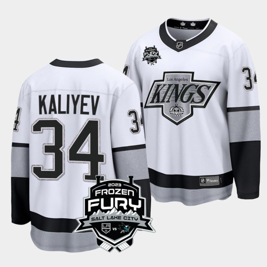 arthur kaliyev la kings white 2023 frozen fury alternate jersey