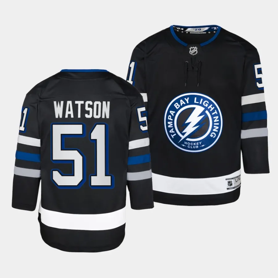 austin watson lightning 2023 24alternate youth blackpremier player jersey