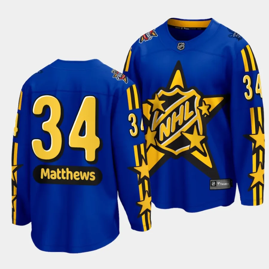 auston matthews maple leafs blue 2024 nhl all star game breakaway jersey