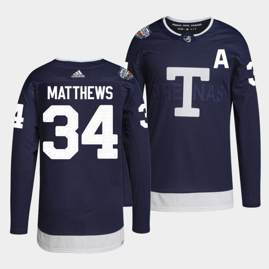 auston matthews maple leafs navy 2022heritage classic primegreen authentic jersey