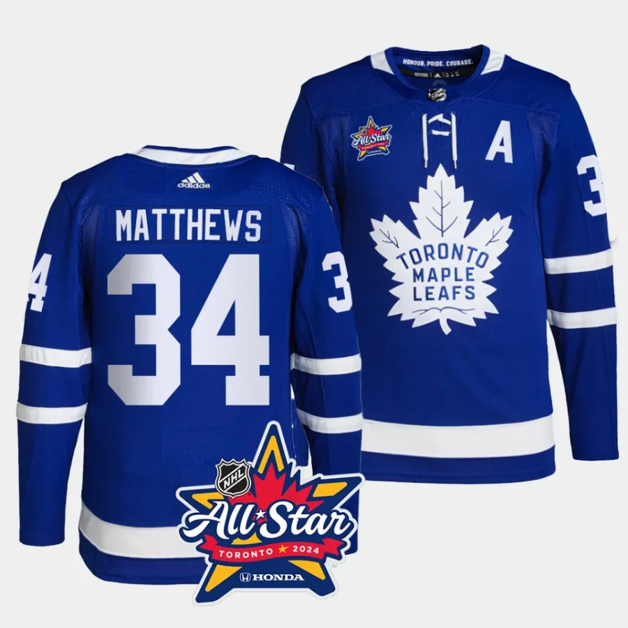 auston matthews maple leafs royal 2024 nhl all star logo authentic home jersey