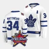 auston matthews maple leafs white 2024 nhl all star patch away jersey