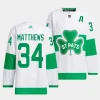 auston matthews maple leafs white 2024 st. patricks alternate primegreen authentic jersey