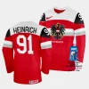 australia dominique heinrich 2023 iihf world championship red away jersey