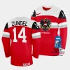 australia kilian zndel 2023 iihf world championship red away jersey