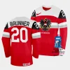 australia nico brunner 2023 iihf world championship red away jersey