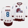 avalanche cale makar white 2021 reverse retro youth jersey