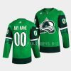 avalanche custom primegreen authentic green 2023 st. patricks day jersey