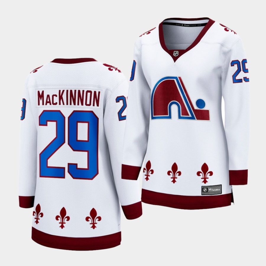 avalanche nathan mackinnon white 2021 special edition women jersey