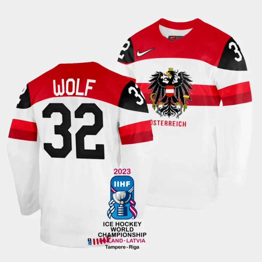 bernd wolf australia 2023 iihf world championship home white jersey