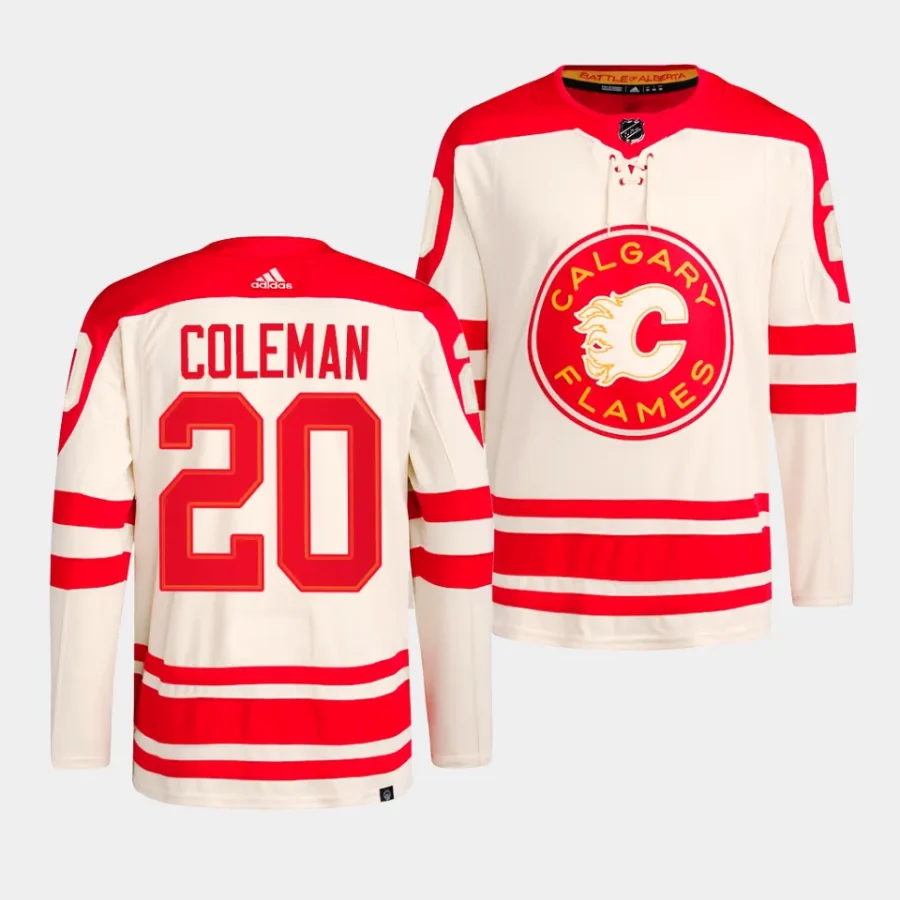 blake coleman flames cream 2023 nhl heritage classic primegreen authentic playerjersey