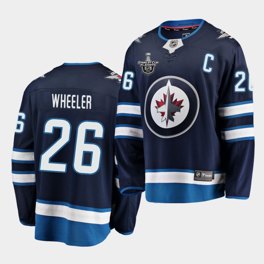 blake wheeler jets navy 2020 stanley cup playoffs home jersey