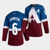 blue colorado avalanche sideline erik johnson jersey