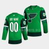 blues custom primegreen authentic green 2023 st. patricks day jersey