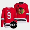 bobby hull blackhawks red 2023 24authentic home rocky patch jersey