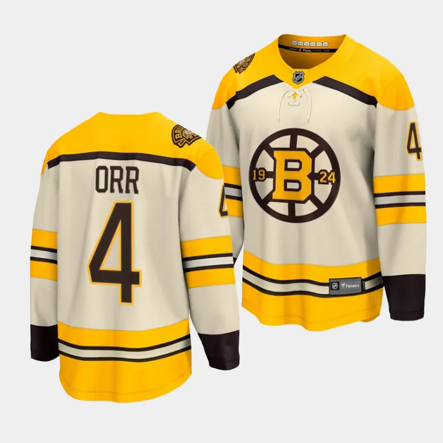 bobby orr bruins cream 2023 24100th anniversary premier jersey