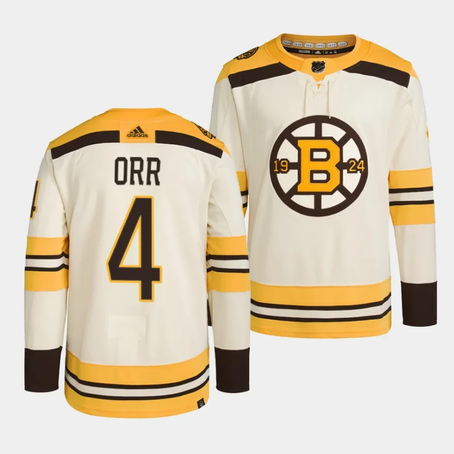 bobby orr bruins cream 2023 24100th anniversary primegreen authentic playerjersey