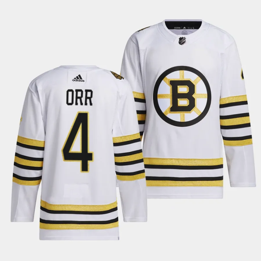 bobby orr bruins white 2023 24100th anniversary primegreen authentic playerjersey