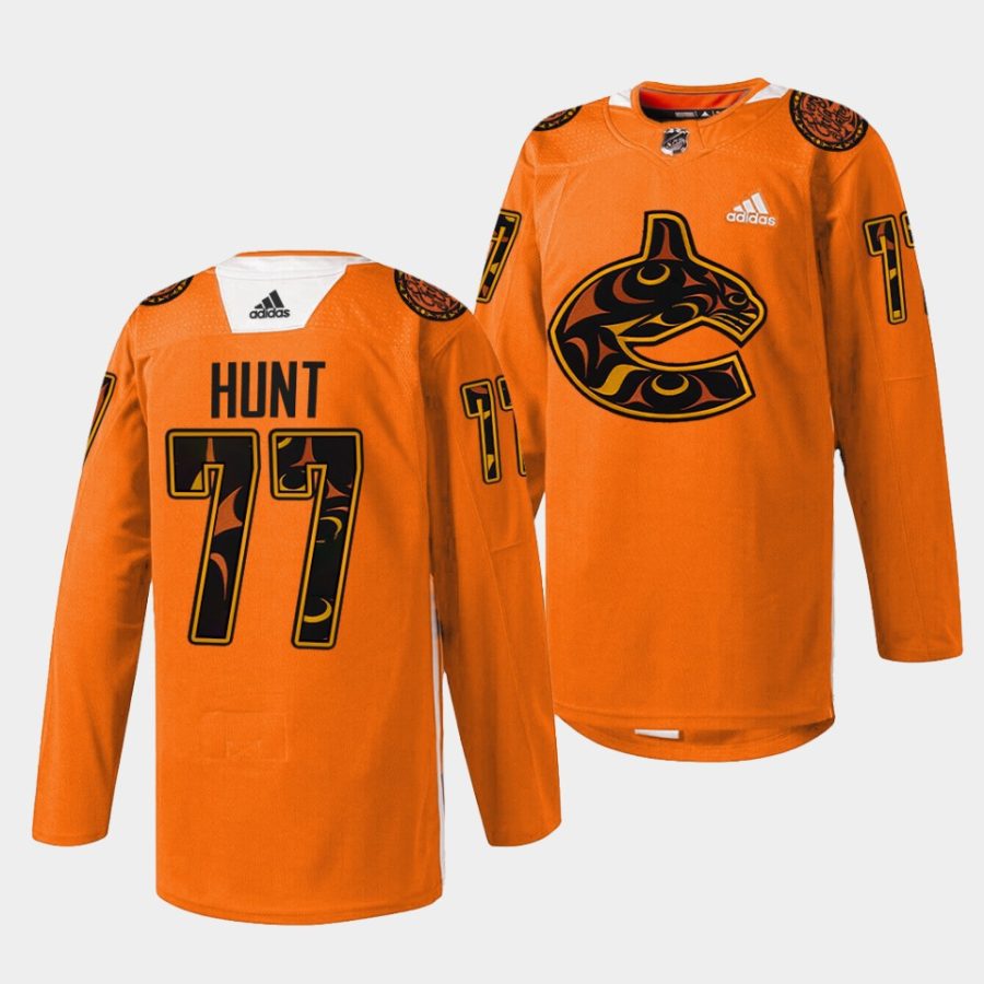 brad hunt canucks every child matters 2022 first nations night orange jersey