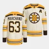 brad marchand bruins cream 2023 24100th anniversary primegreen authentic playerjersey