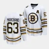 brad marchand bruins white 2023 24100th anniversary premier jersey