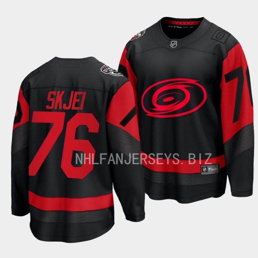 brady skjei hurricanes black 2023 nhl stadium series breakaway player jersey