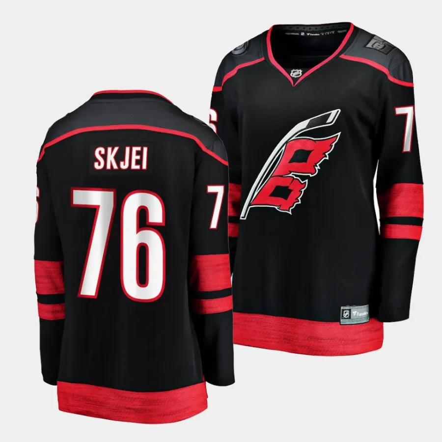 brady skjei hurricanes black home women jerseys