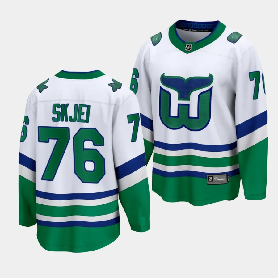 brady skjei hurricanes white whalers premier breakaway jersey