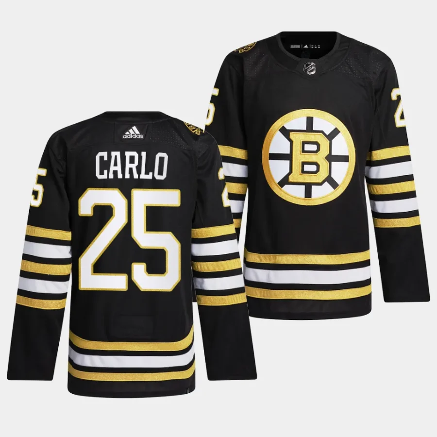 brandon carlo bruins black 2023 24100th anniversary primegreen jersey