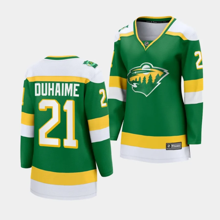 brandon duhaime wild green alternate women jerseys