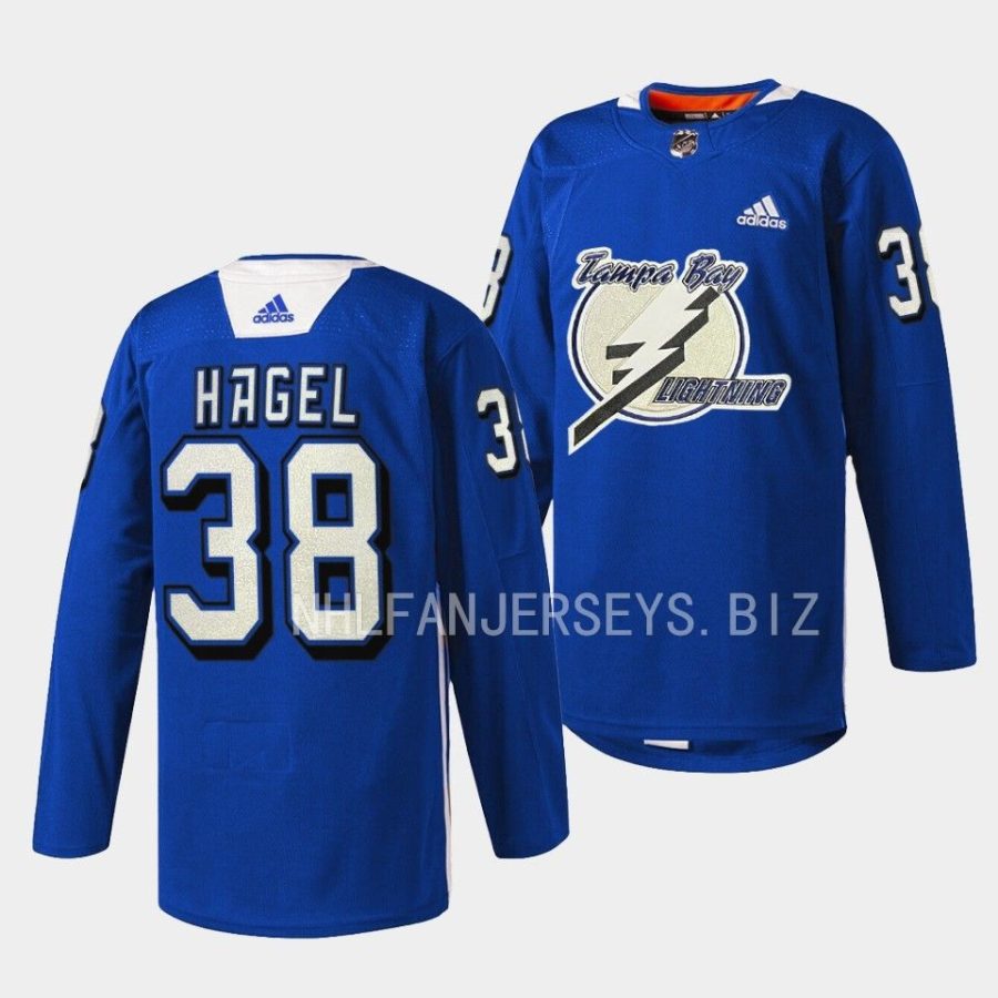 brandon hagel lightning blue primary logo practice jersey