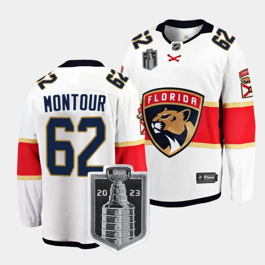 brandon montour panthers white 2023 stanley cup final away jersey