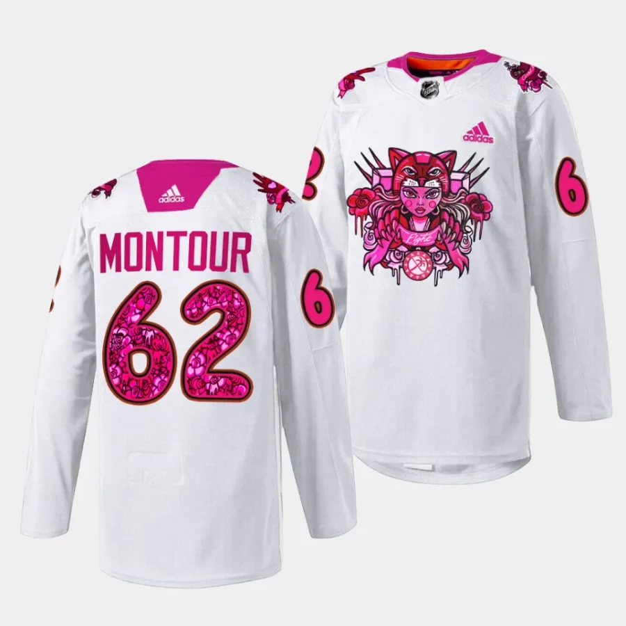 brandon montour panthers white 2023pink in the rink limited jersey