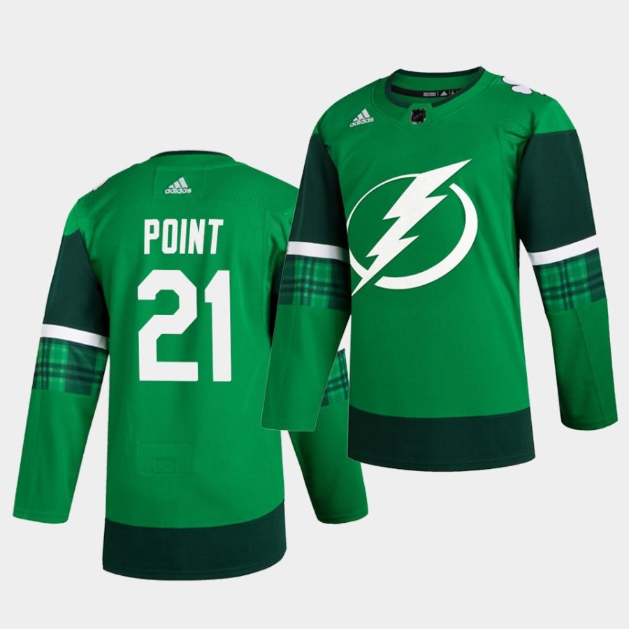 brayden point lightning 2020 st. patricks day green jersey