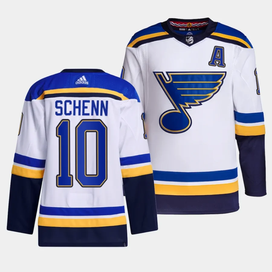 brayden schenn blues white away primegreen authentic projersey