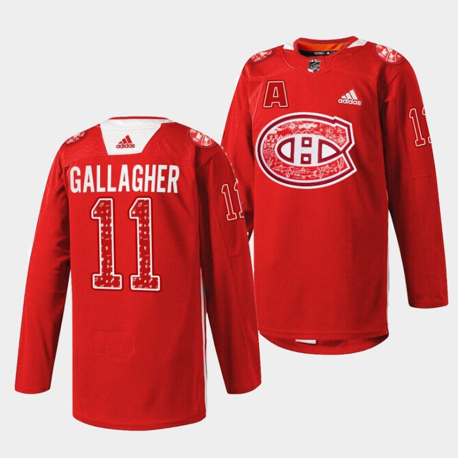 brendan gallagher canadiens red 2023indigenous celebration night warmup jersey