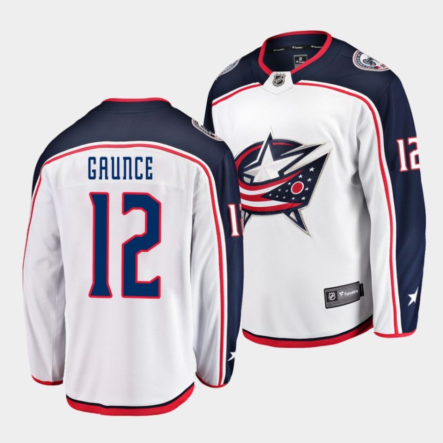 brendan gaunce blue jackets white away breakaway player jersey